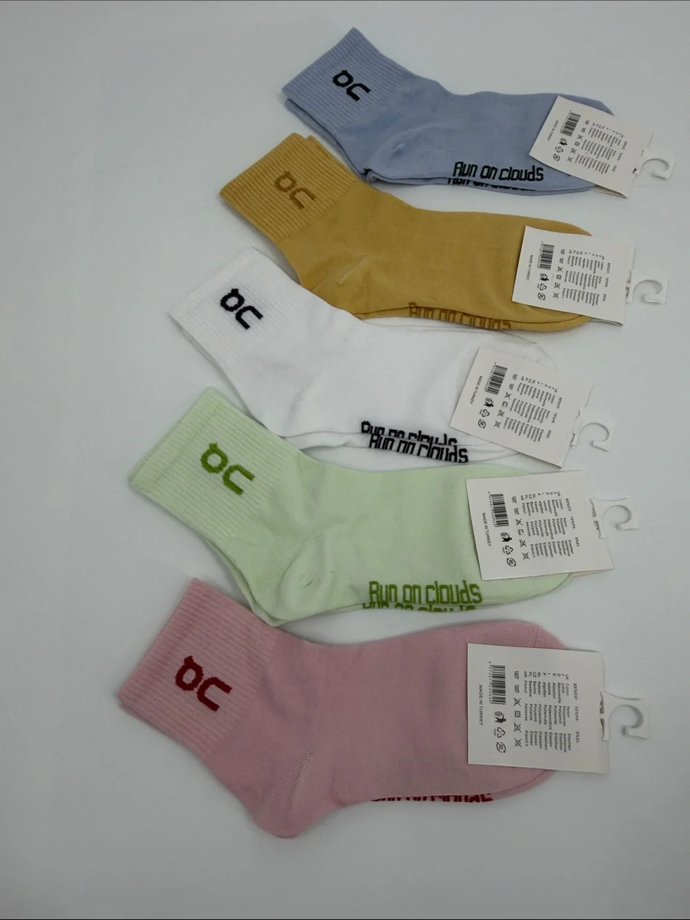 Ankle Socks - Pack of Pastel Colors (Blue, Mustard, White, Mint, Pink)